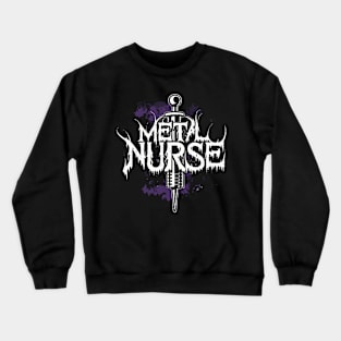 Death Metal Metal Nurse Band Logo Parody Design Crewneck Sweatshirt